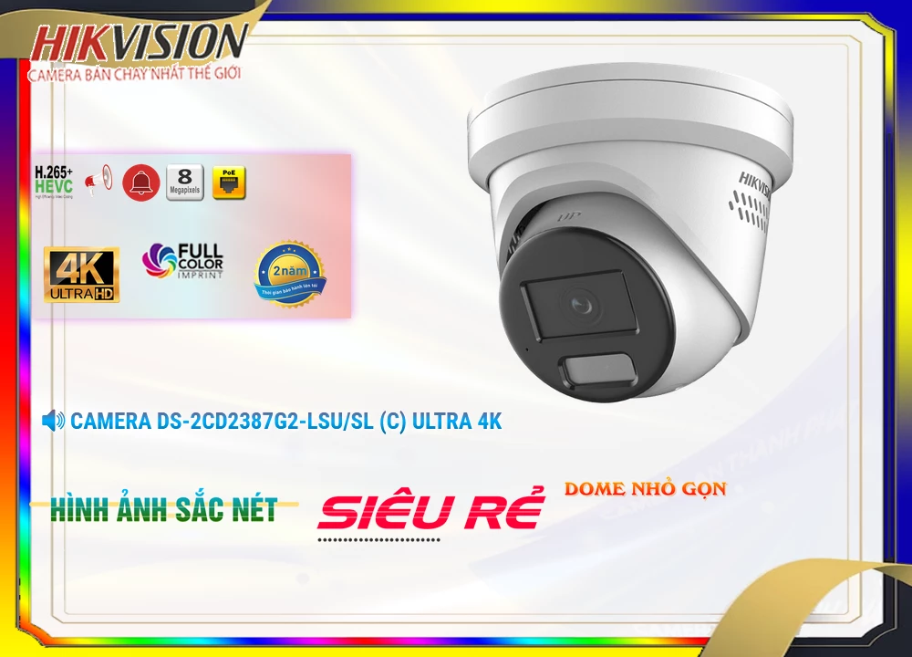 DS 2CD2387G2 LSU/SL(C),Camera Hikvision DS-2CD2387G2-LSU/SL(C),DS-2CD2387G2-LSU/SL(C) Giá rẻ, IP DS-2CD2387G2-LSU/SL(C)
