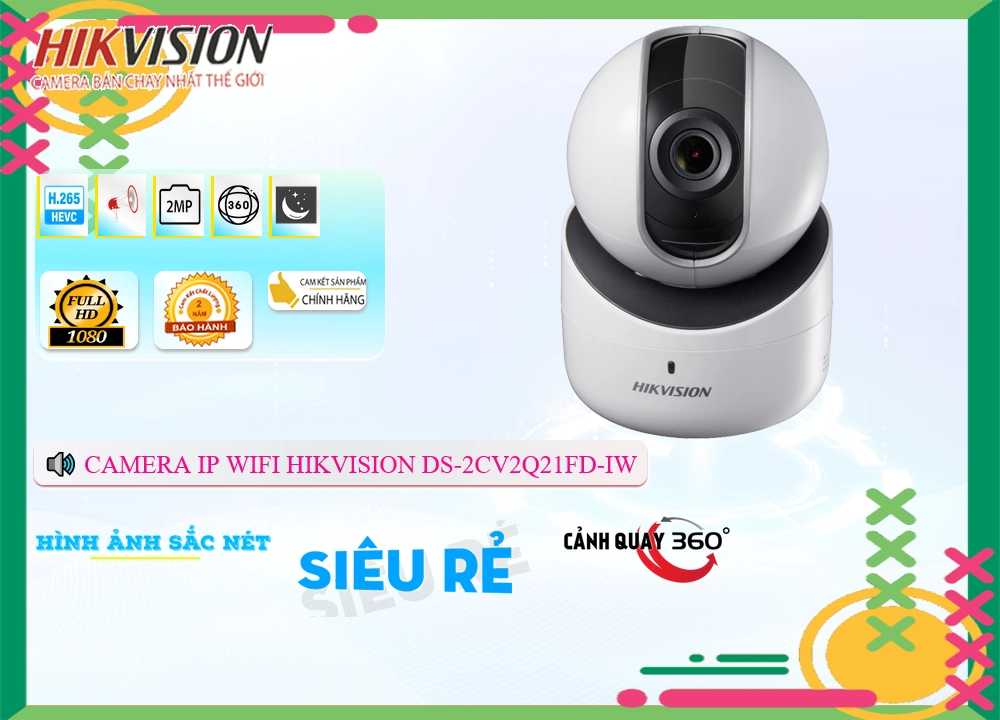 Camera DS-2CV2Q21FD-IW Hikvision Thu Âm,thông số DS-2CV2Q21FD-IW, Wifi Không Dây DS-2CV2Q21FD-IW Giá rẻ,DS 2CV2Q21FD