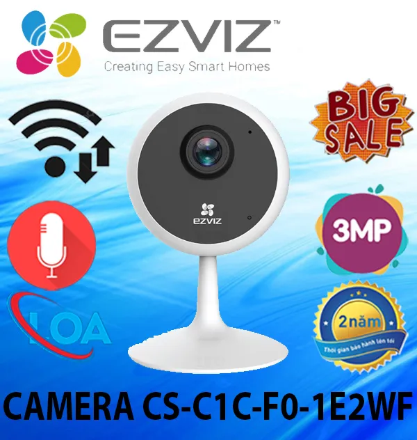 Camera Wifi ezviz CS-C1C-F0-1E2WF hồng ngoại thông minh, 2.0MP.