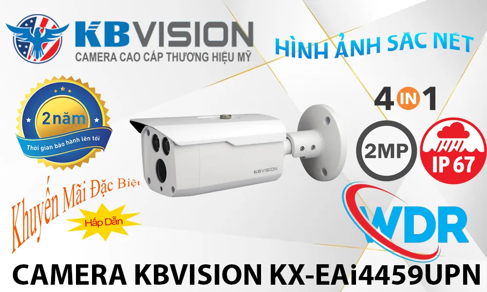 	Camera Kbvision, FULL HD 1080P,	AHD CVI TVI BCS, Hồng Ngoại 30m, Chống Ngược Sáng DWDR 150db,