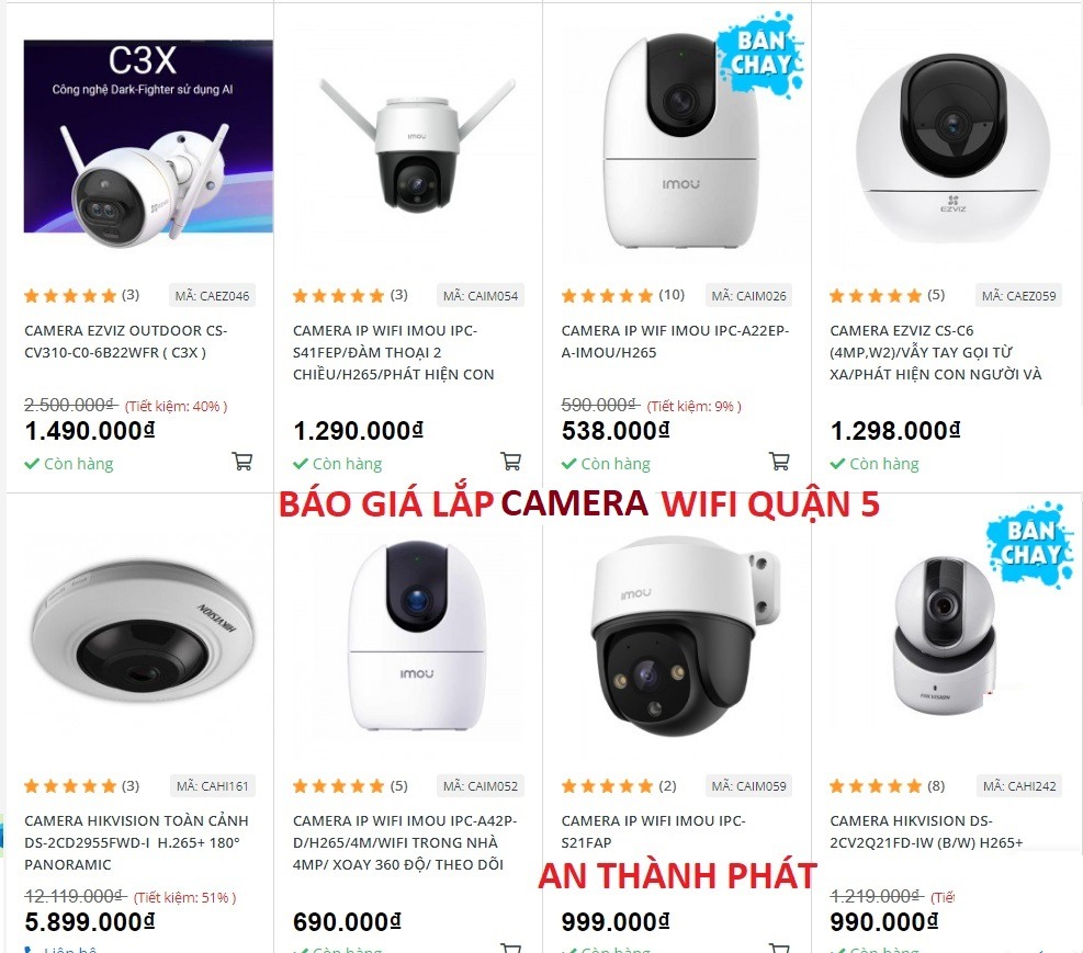 lắp camera wifi tại quận 5 giá rẻ