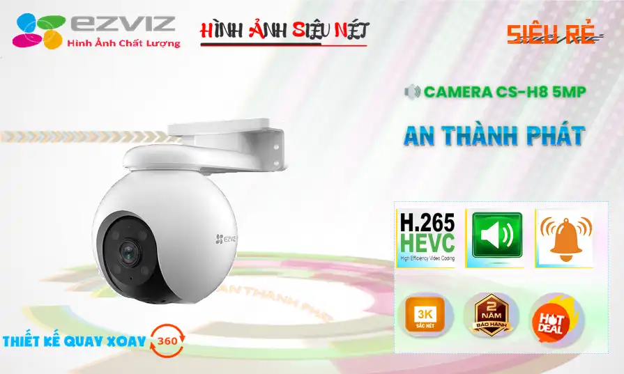 Camera  Wifi Ezviz Giá rẻ CS-H8 3K 5MP ✮
