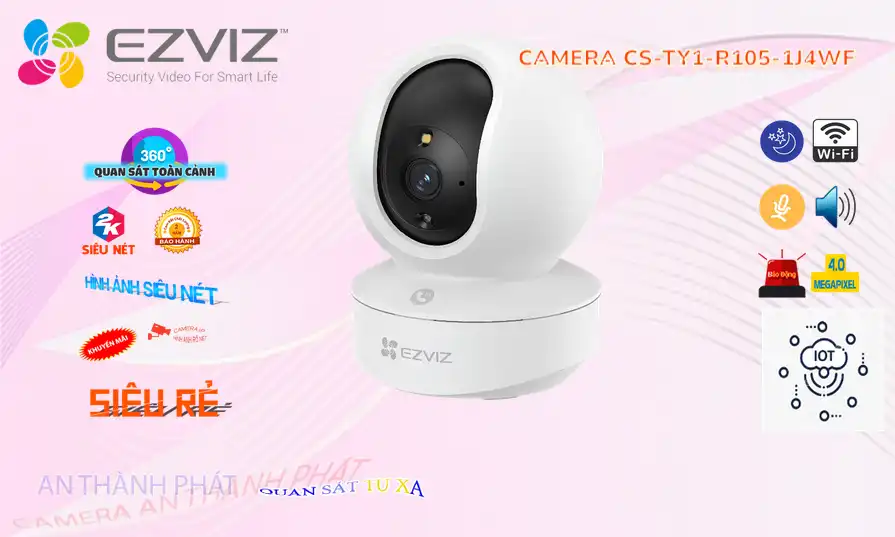 ✓ CS-TY1-R105-1J4WF Camera  Wifi Ezviz Thiết kế Đẹp
