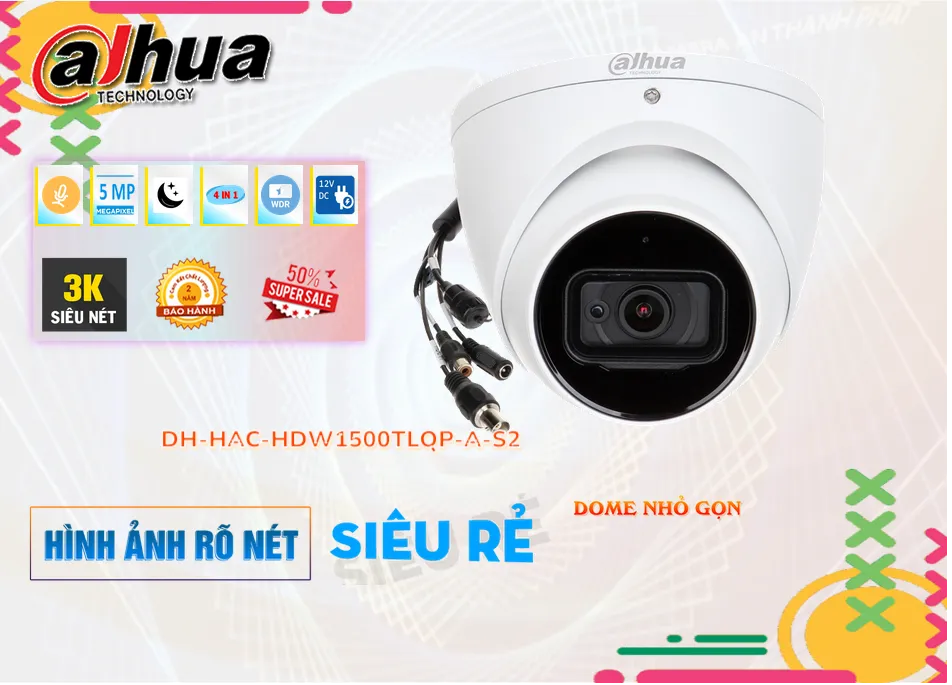 Camera Dahua DH-HAC-HDW1500TLQP-A-S2,DH-HAC-HDW1500TLQP-A-S2 Giá Khuyến Mãi, HD Anlog DH-HAC-HDW1500TLQP-A-S2 Giá