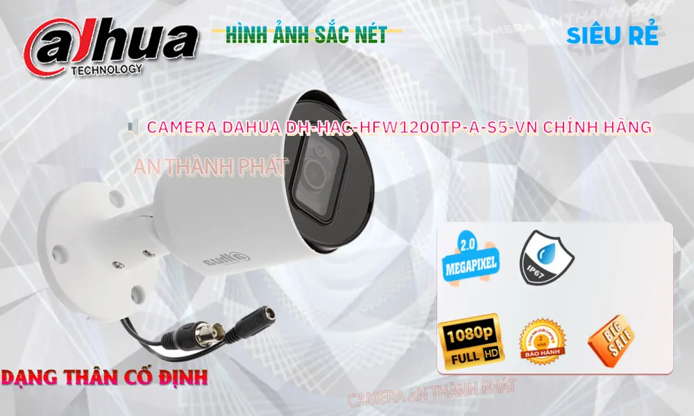 DH-HAC-HFW1200TP-A-S5-VN Dahua Thiết kế Đẹp