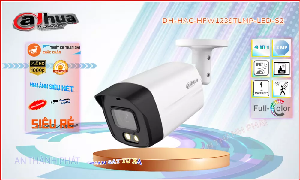 DH HAC HFW1239TLMP LED S2,Camera Dahua DH-HAC-HFW1239TLMP-LED-S2,DH-HAC-HFW1239TLMP-LED-S2 Giá rẻ, HD Anlog