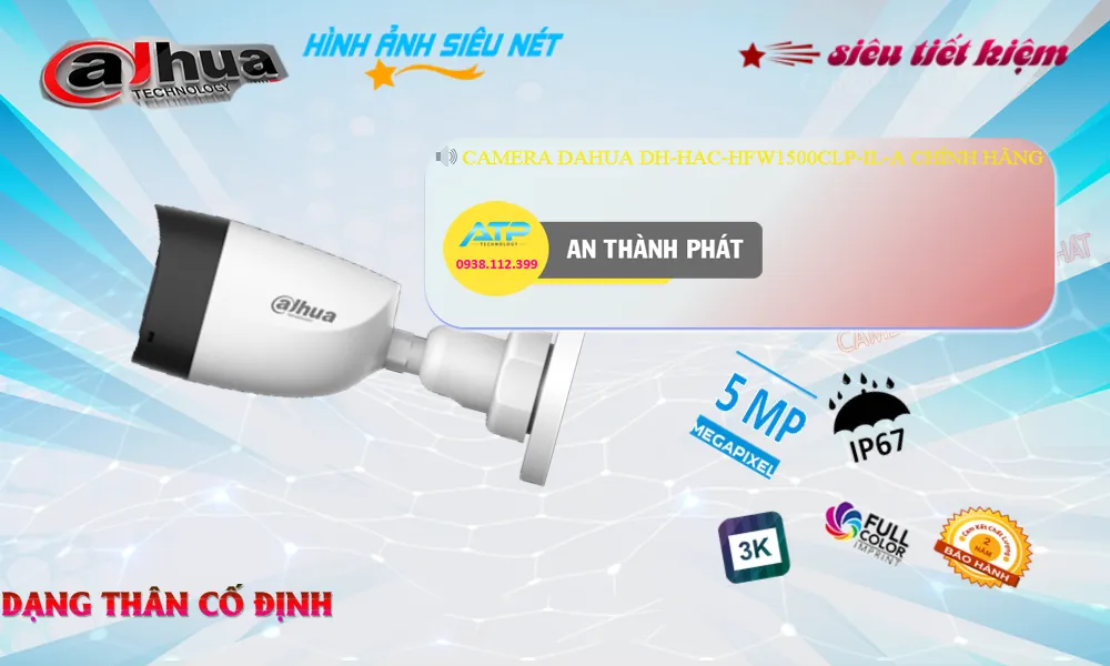 Camera An Ninh  Dahua DH-HAC-HFW1500CLP-IL-A Giá rẻ