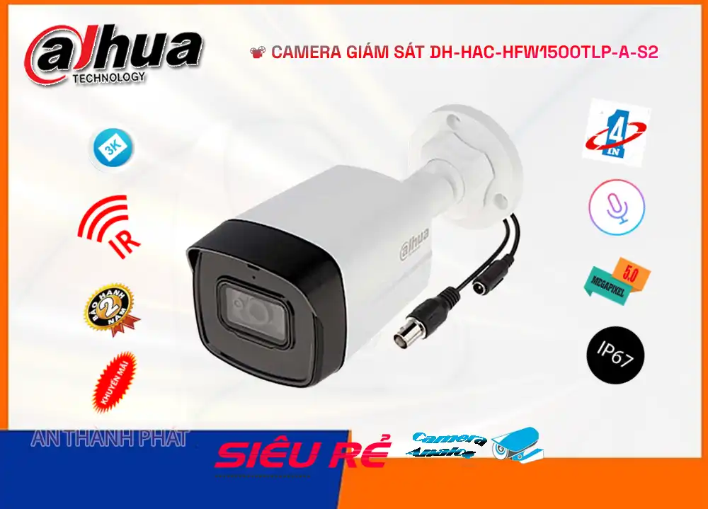 DH-HAC-HFW1500TLP-A-S2 Dahua Thiết kế Đẹp