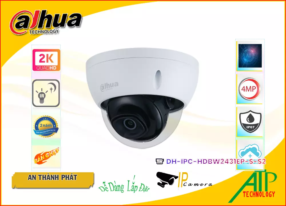Camera dahua DH-IPC-HDBW2431EP-S-S2,DH-IPC-HDBW2431EP-S-S2 Giá Khuyến Mãi, Công Nghệ POE DH-IPC-HDBW2431EP-S-S2 Giá