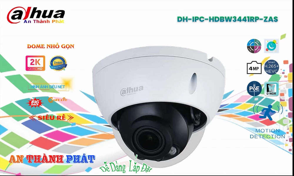 Camera Dùng Bộ Bộ Camera Siêu Nét Dahua DH-IPC-HDBW3441RP-ZAS