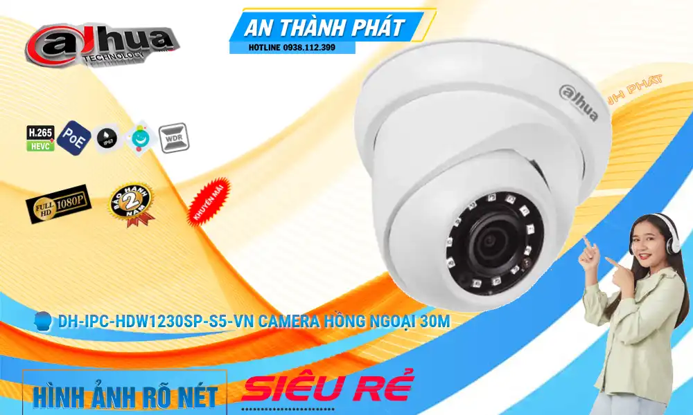 DH-IPC-HDW1230SP-S5-VN Sắc Nét Dahua ✪