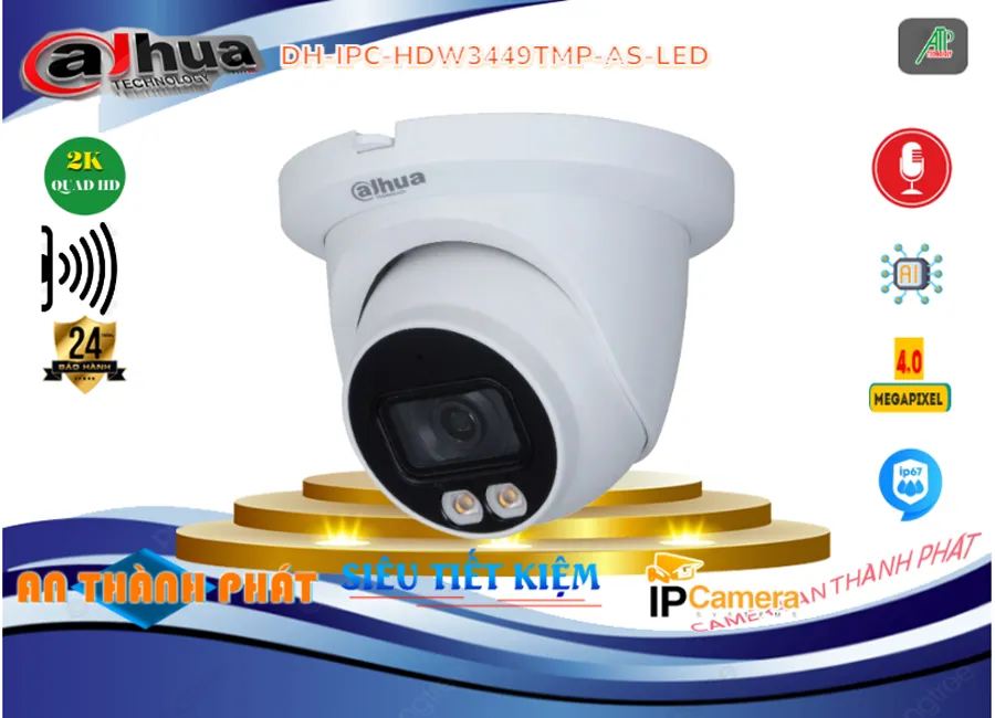 Camera IP Dahua DH-IPC-HDW3449TMP-AS-LED,DH-IPC-HDW3449TMP-AS-LED Giá rẻ,DH IPC HDW3449TMP AS LED,Chất Lượng