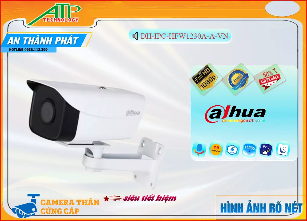 Camera dahua DH-IPC-HFW1230A-A-VN,DH-IPC-HFW1230A-A-VN Giá Khuyến Mãi, Ip POE Sắc Nét DH-IPC-HFW1230A-A-VN Giá