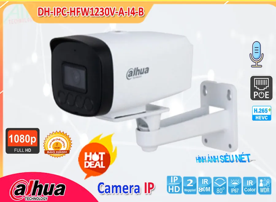 Camera IP Dahua DH-IPC-HFW1230V-A-I4-B,DH-IPC-HFW1230V-A-I4-B Giá rẻ,DH IPC HFW1230V A I4 B,Chất Lượng Camera Dahua Giá