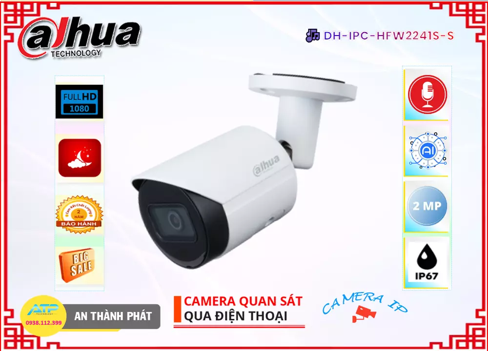 DH IPC HFW2241S S,Camera IP Dahua DH-IPC-HFW2241S-S,Chất Lượng DH-IPC-HFW2241S-S,Giá Công Nghệ POE