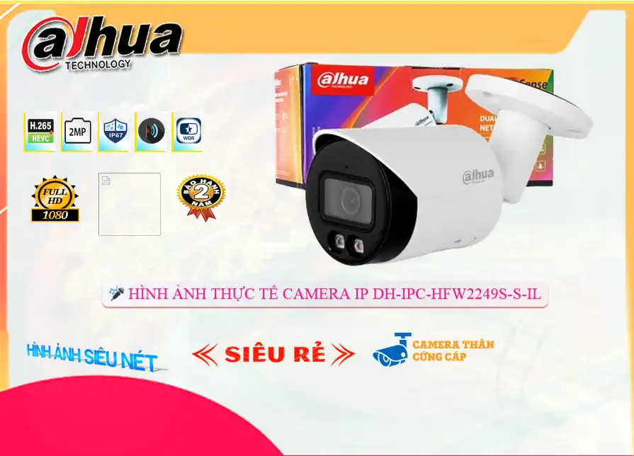 Dahua DH-IPC-HFW2249S-S-IL Sắc Nét Dahua DH-IPC-HFW2249S-S-IL Sắc Nét