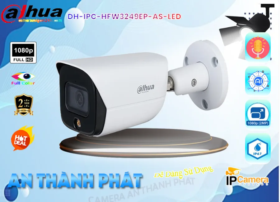 Camera IP Dahua DH-IPC-HFW3249EP-AS-LED,DH-IPC-HFW3249EP-AS-LED Giá Khuyến Mãi, Công Nghệ POE DH-IPC-HFW3249EP-AS-LED