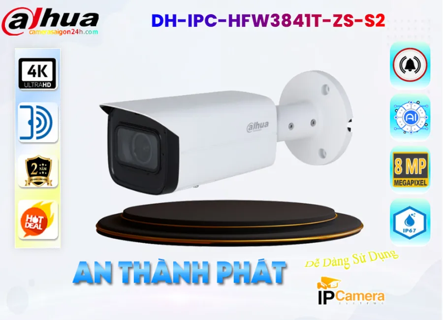 DH IPC HFW3841T ZS S2,Camera IP Dahua Thân DH-IPC-HFW3841T-ZS-S2,Chất Lượng DH-IPC-HFW3841T-ZS-S2,Giá Công Nghệ POE