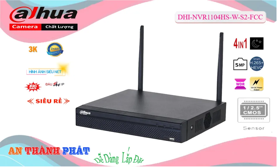 Đầu Thu Dahua DHI-NVR1104HS-W-S2-FCC Đầu Thu Dahua DHI-NVR1104HS-W-S2-FCC