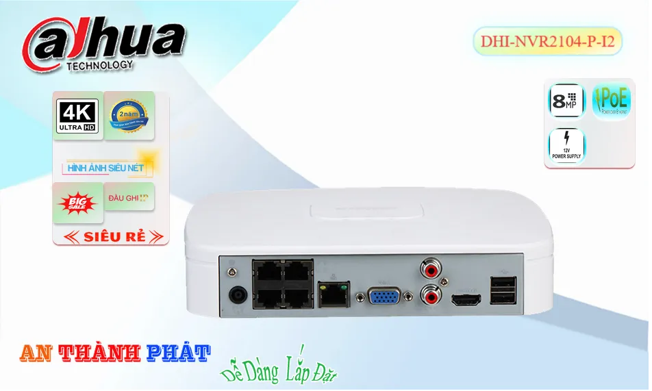 Đầu Thu KTS Dahua DHI-NVR2104-P-I2 Đang giảm giá