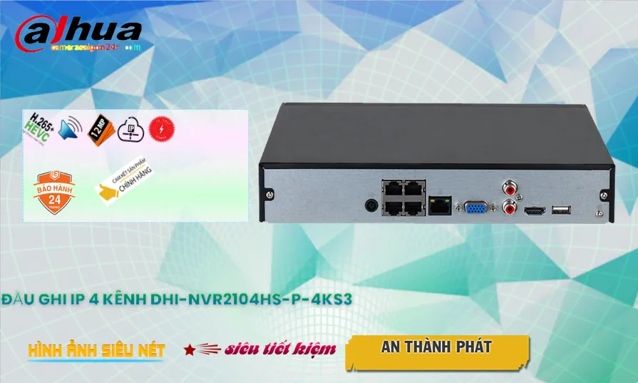 Đầu Ghi DHI-NVR2104HS-P-4KS3 Chức Năng Cao Cấp