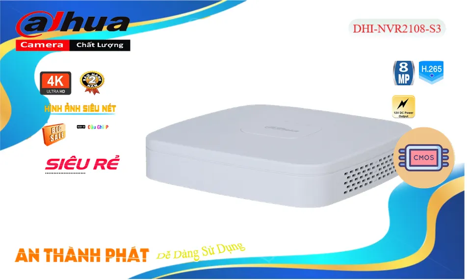 Đầu Thu KTS Dahua DHI-NVR2108-S3 Chức Năng Cao Cấp Đầu Thu KTS Dahua DHI-NVR2108-S3 Chức Năng Cao Cấp