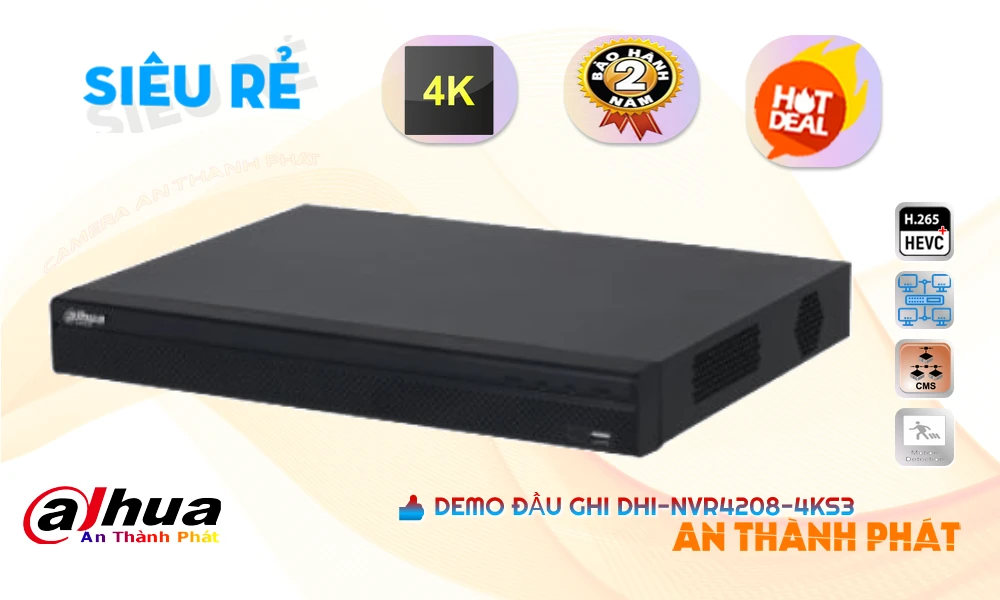 Đầu Ghi DHI-NVR4208-4KS3 Đang giảm giá Đầu Ghi DHI-NVR4208-4KS3 Đang giảm giá