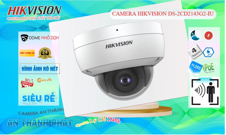 Camera DS-2CD2143G2-IU  Hikvision Thiết kế Đẹp