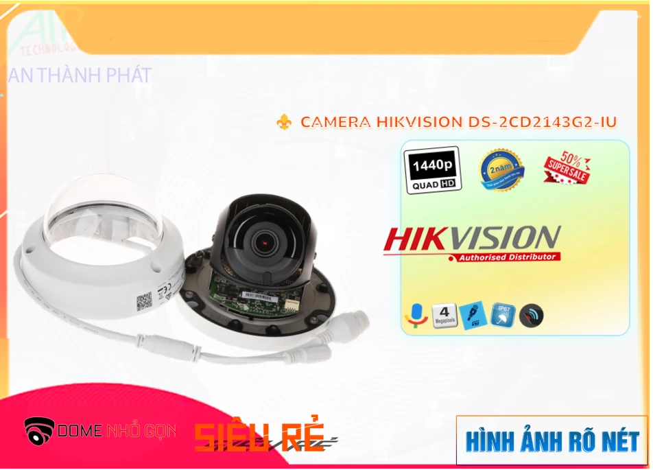 Camera DS-2CD2143G2-IU  Hikvision Thiết kế Đẹp