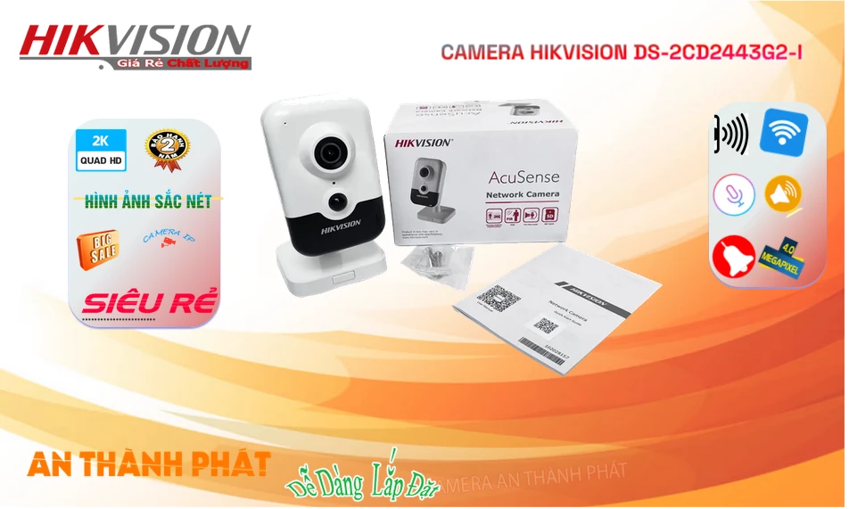 ✔ Camera An Ninh  Hikvision DS-2CD2443G2-I Thiết kế Đẹp