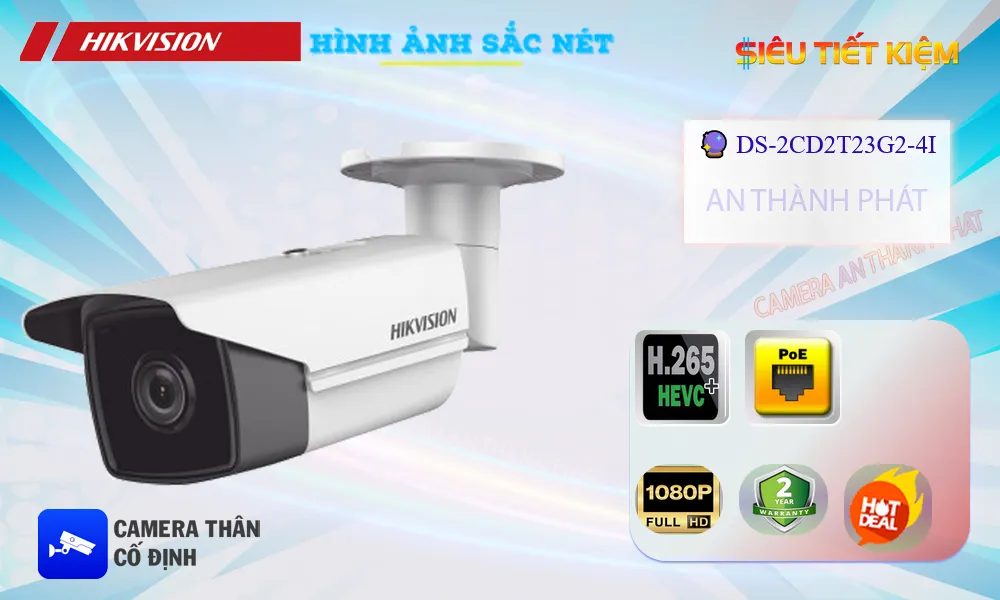 ✅ Camera DS-2CD2T23G2-4I  Hikvision Giá rẻ