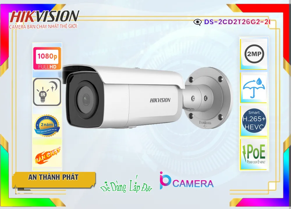 Camera Hikvision DS-2CD2T26G2-2I,DS-2CD2T26G2-2I Giá Khuyến Mãi, Công Nghệ IP DS-2CD2T26G2-2I Giá rẻ,DS-2CD2T26G2-2I