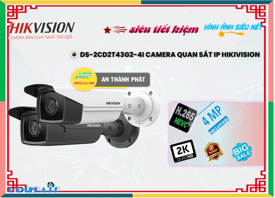 DS 2CD2T43G2 4I,Camera Hikvision DS-2CD2T43G2-4I,Chất Lượng DS-2CD2T43G2-4I,Giá IP POEDS-2CD2T43G2-4I,phân phối