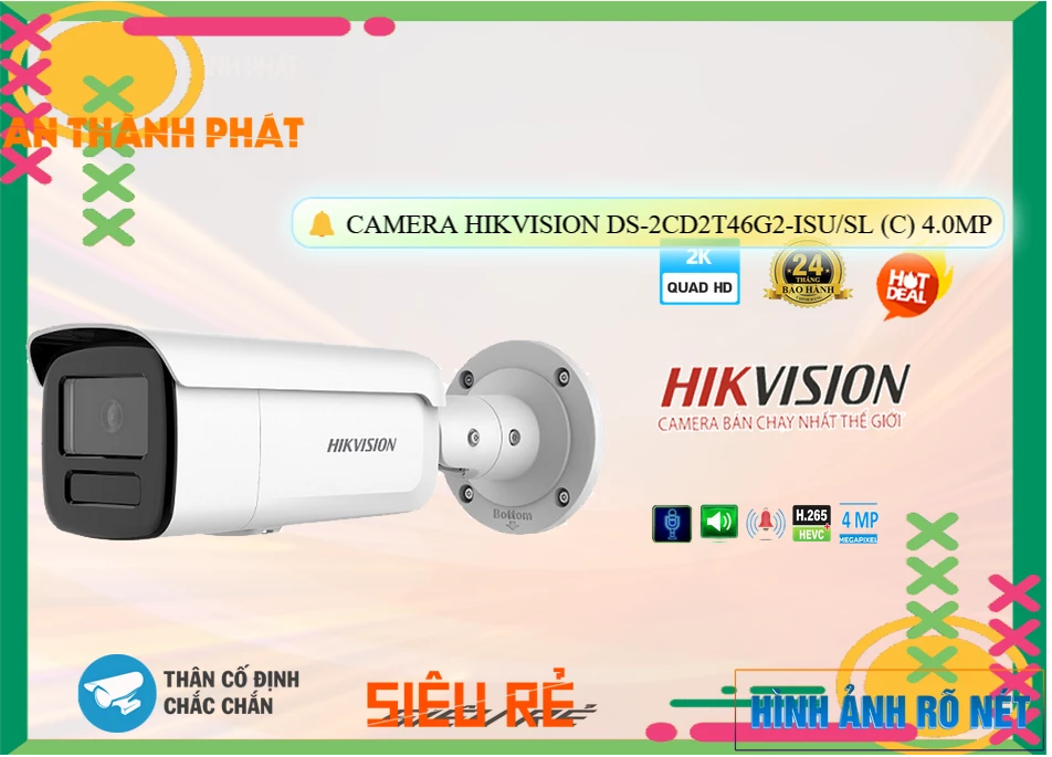 Camera Hikvision DS-2CD2T46G2-ISU/SL(C),Giá DS-2CD2T46G2-ISU/SL(C),DS-2CD2T46G2-ISU/SL(C) Giá Khuyến Mãi,bán Camera