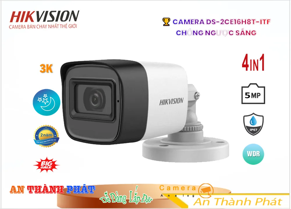 Camera Hikvision DS-2CE16H8T-ITF Tiết Kiệm Camera Hikvision DS-2CE16H8T-ITF Tiết Kiệm