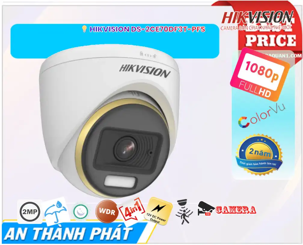 Camera An Ninh  Hikvision DS-2CE70DF3T-PFS Mẫu Đẹp