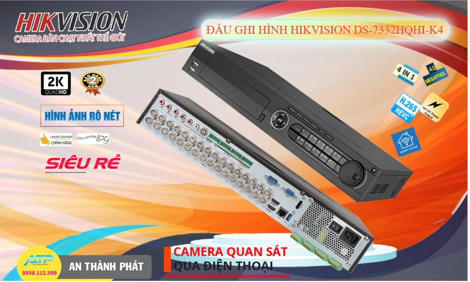 DS-7332HQHI-K4 Đầu ghi Camera Hikvision