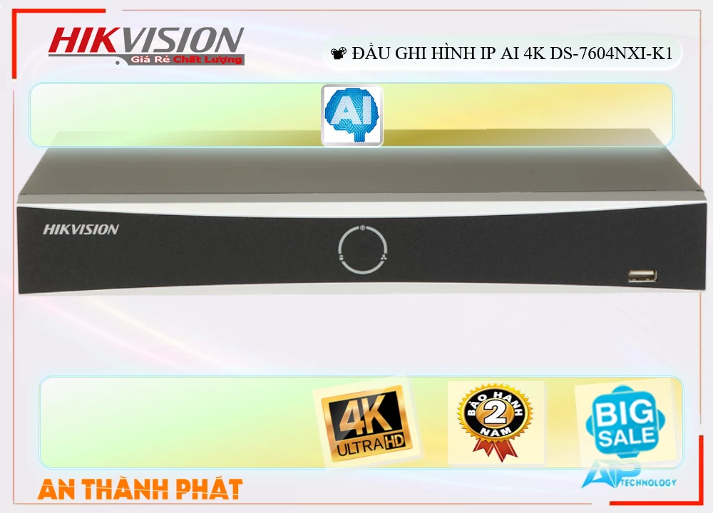 Đầu Ghi Hikvision DS-7604NXI-K1,thông số DS-7604NXI-K1, IP DS-7604NXI-K1 Giá rẻ,DS 7604NXI K1,Chất Lượng