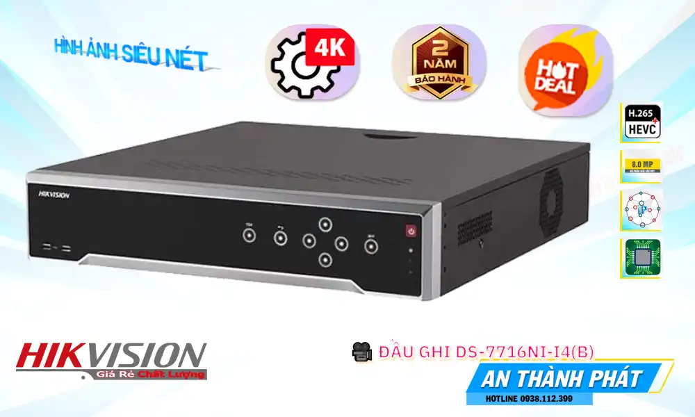 ✪  DS-7732NI-K4/16P Đầu ghi Camera Hikvision