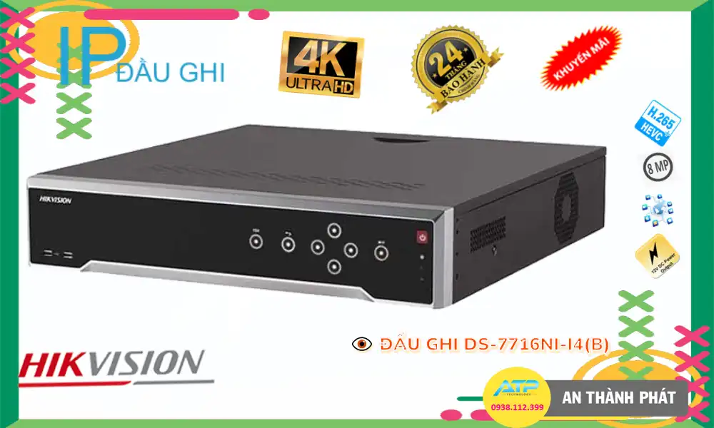 ✪  DS-7732NI-K4/16P Đầu ghi Camera Hikvision