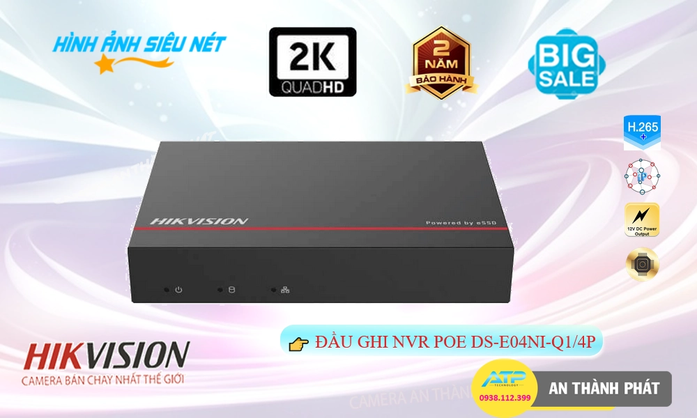 DS-E04NI-Q1/4P Đầu Thu Hikvision