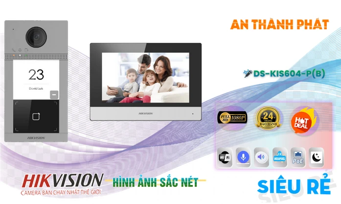 Chuông Cửa Thông Minh Hikvision DS-KIS604-P(B)