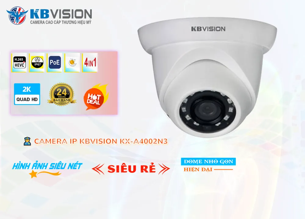 Camera IP Dome KX-A4002N3,Giá KX-A4002N3,KX-A4002N3 Giá Khuyến Mãi,bán KX-A4002N3 Sắc Nét KBvision ,KX-A4002N3 Công