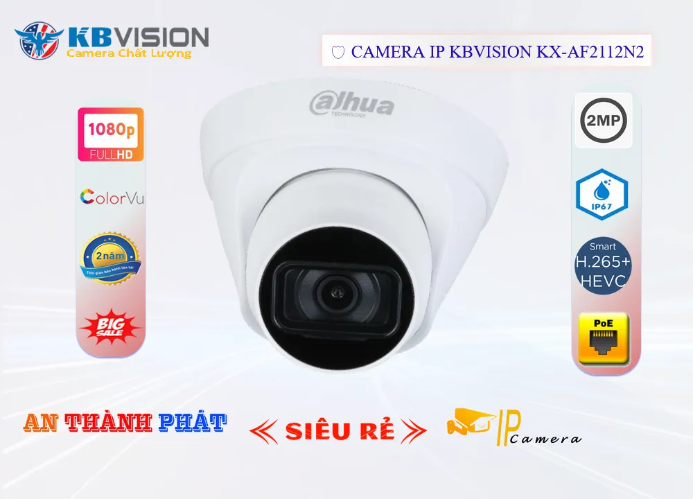 Camera IP KX-AF2112N2 Full Color,KX-AF2112N2 Giá rẻ,KX AF2112N2,Chất Lượng Camera KBvision KX-AF2112N2,thông số