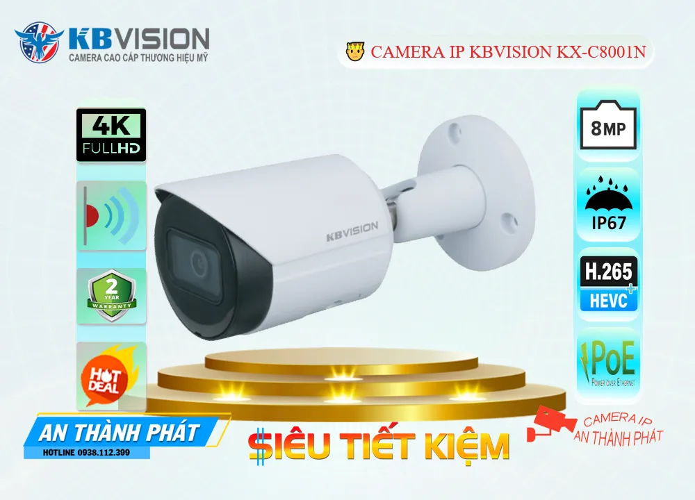 Camera IP Kbvision 8MP KX-C8001N,Giá KX-C8001N,KX-C8001N Giá Khuyến Mãi,bán Camera KX-C8001N Chức Năng Cao Cấp