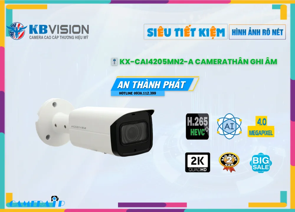 Camera Kbvision KX-CAi4205MN2-A,KX-CAi4205MN2-A Giá Khuyến Mãi, Ip POE Sắc Nét KX-CAi4205MN2-A Giá rẻ,KX-CAi4205MN2-A