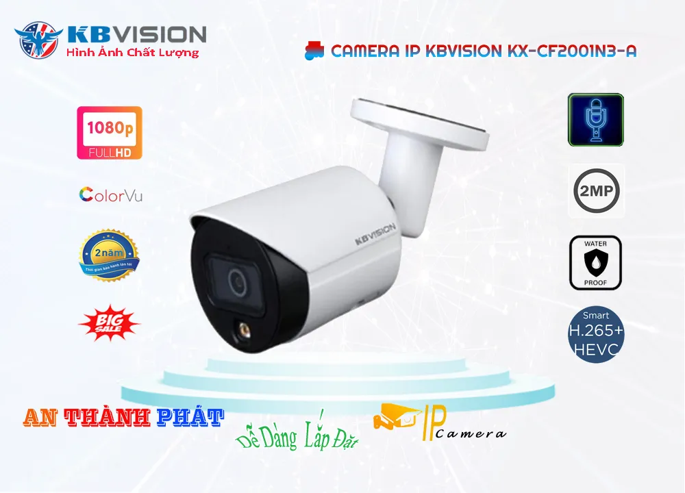 Camera Ip Kbvision KX-CF2001N3-A,KX-CF2001N3-A Giá rẻ,KX CF2001N3 A,Chất Lượng KX-CF2001N3-A Hình Ảnh Đẹp KBvision