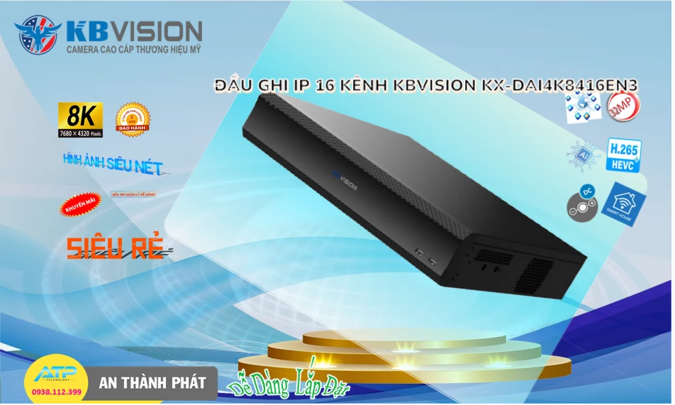 KX-DAi4K8416EN3 Đầu Thu KBvision KX-DAi4K8416EN3 Đầu Thu KBvision