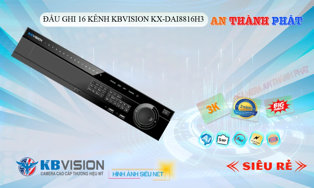 Đầu Ghi Camera KX-DAi8816H3 KBvision Với giá cạnh tranh Đầu Ghi Camera KX-DAi8816H3 KBvision Với giá cạnh tranh