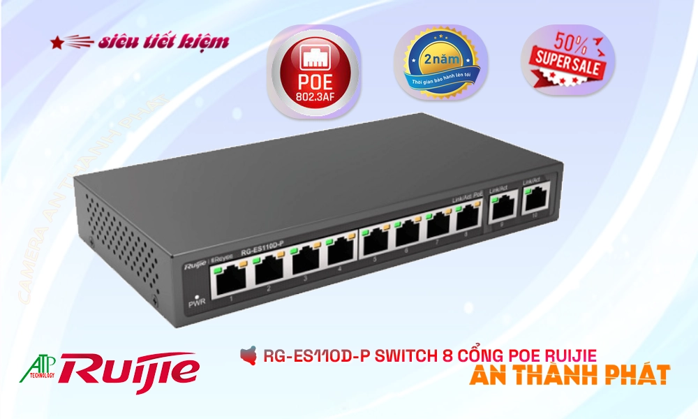 Hãng Ruijie  Bộ chia mạng  RG-ES110D-P